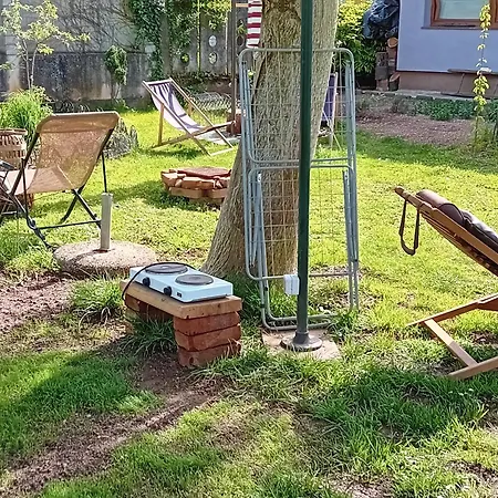 Camping Under The Walnut In Your Own Tent On A Shared Lot And Shared Bathroom